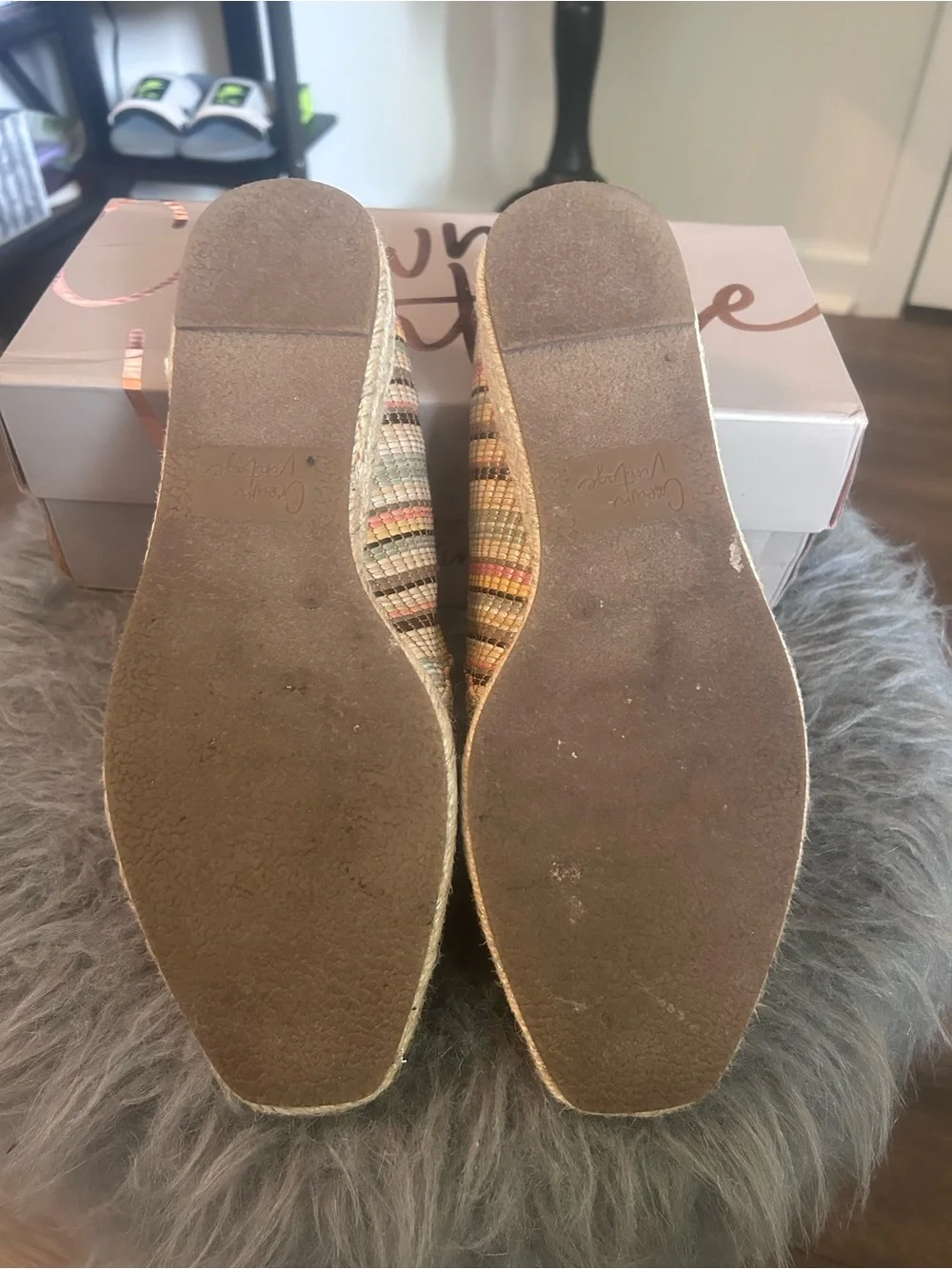 Crown Vintage Striped Multicolor Woven Espadrille Mule